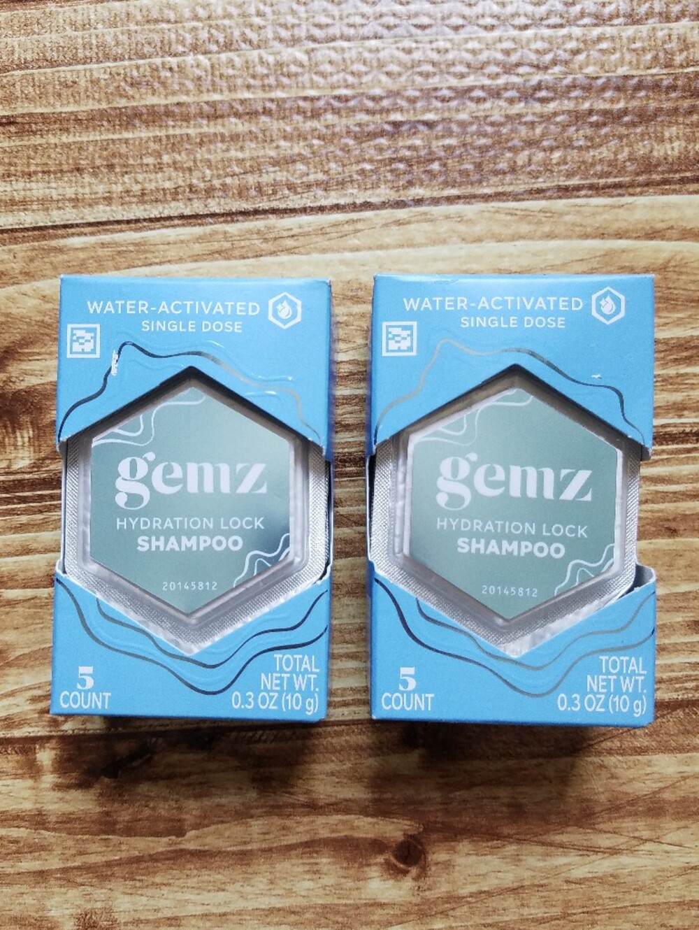 NEW Gemz Hydration Lock Shampoo Single Dose Water Activated NIB 2 Box Bundle